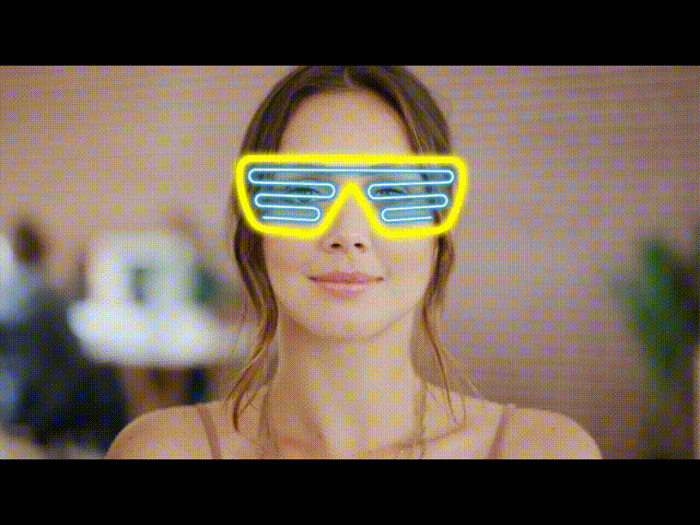 neon sunglasses eye filter