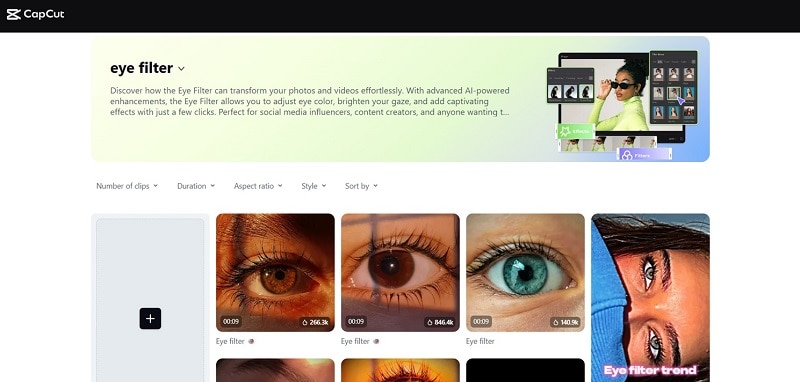 capcut eye color filter