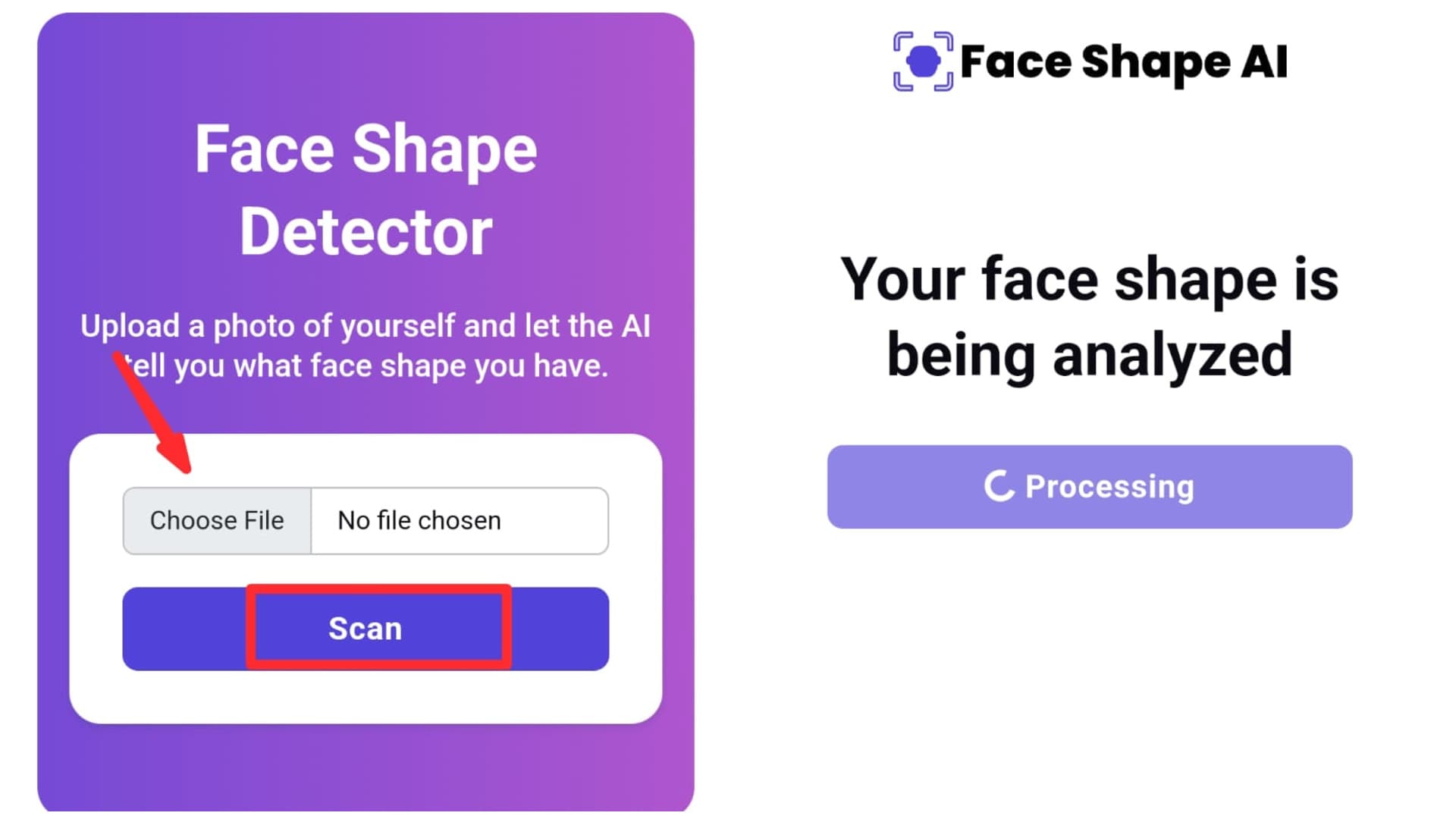 online face shape detector