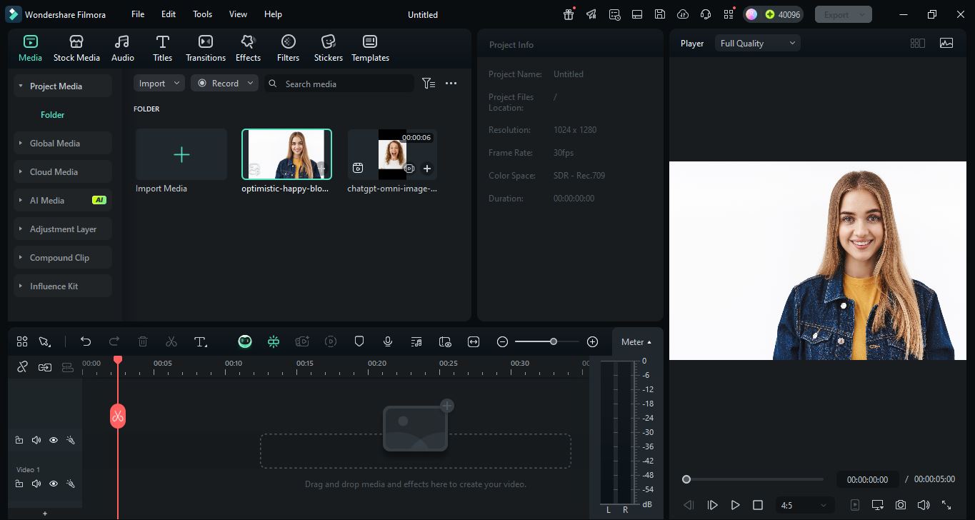 import your files in filmora