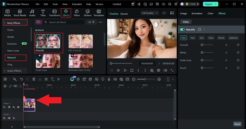 apply beautify effect to your photo