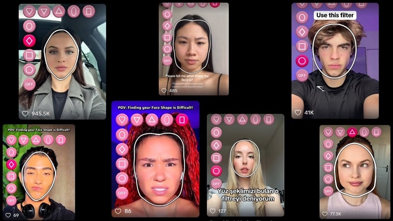 social media face shape filter trend
