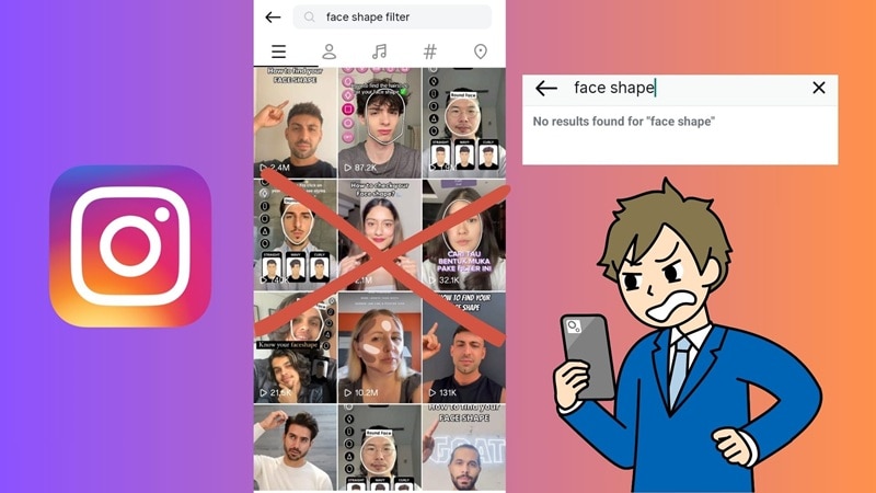 instagram face shape filter unavailable
