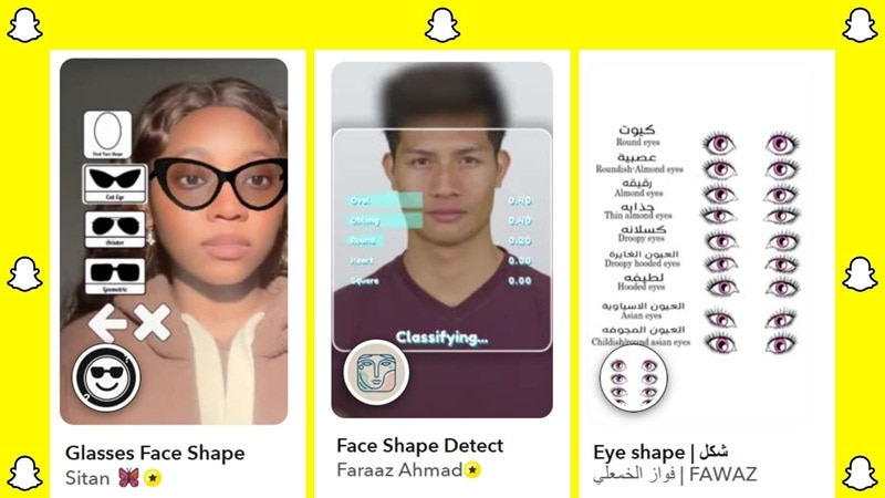 popular face shape filter on snapchat