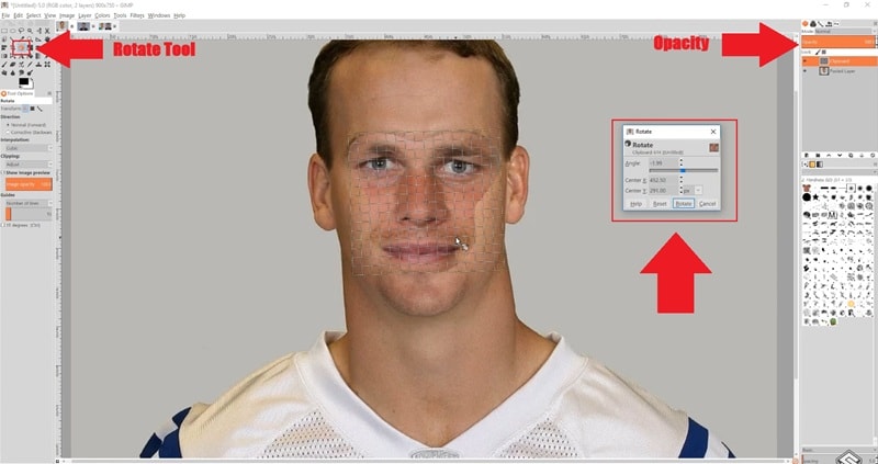 adjust the face layer to target