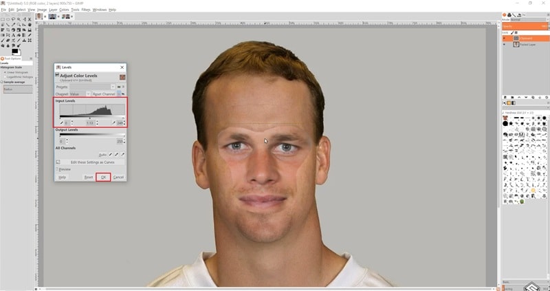 adjust settings to match skin tones