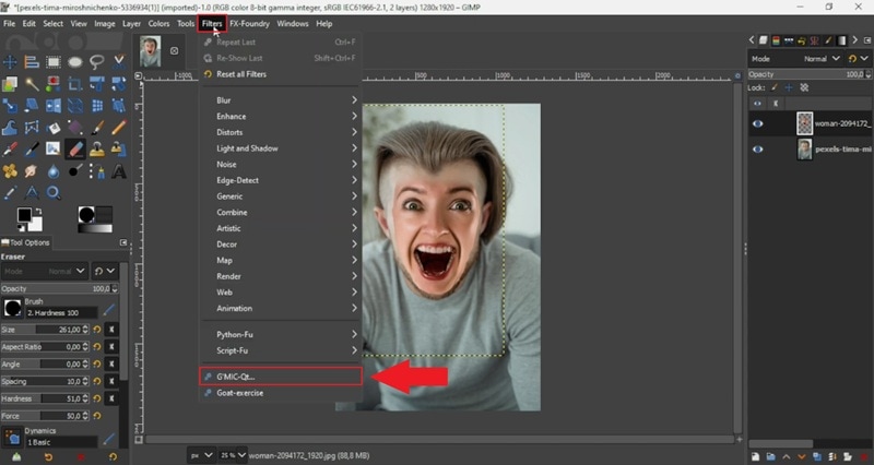 find the gmic plugin