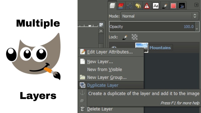 add layers in gimp