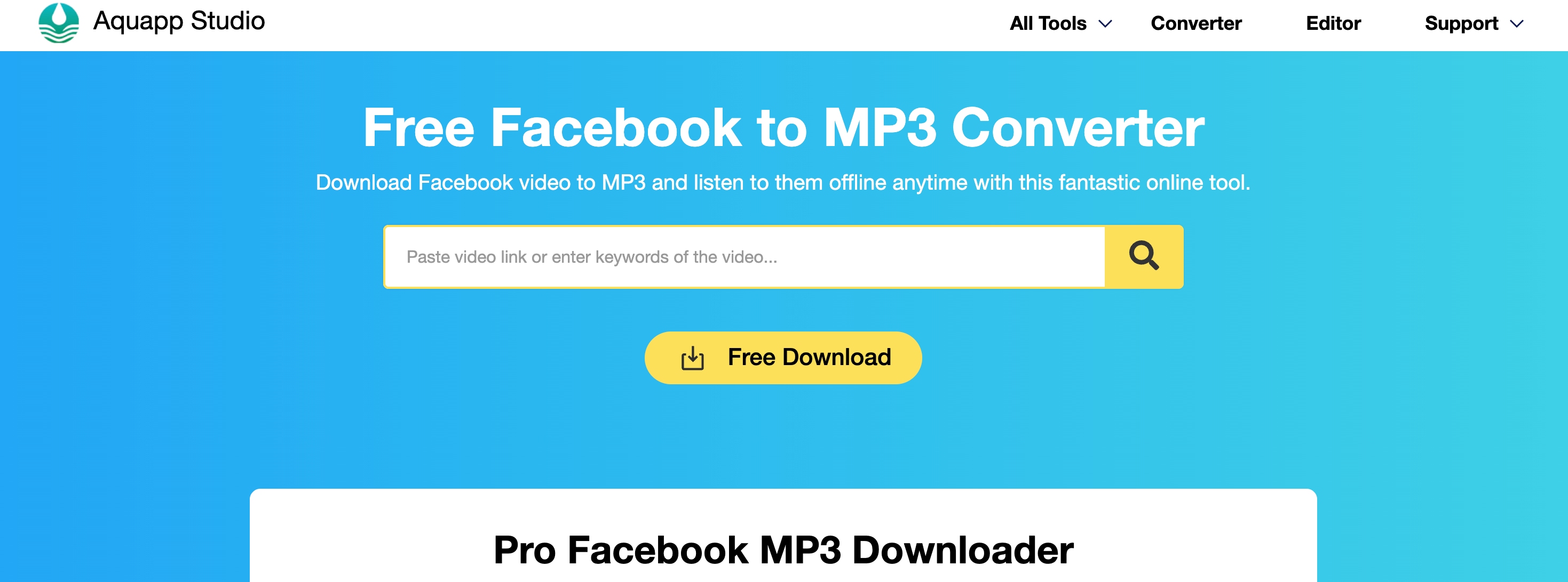 aquaapp facebook to mp3 converter