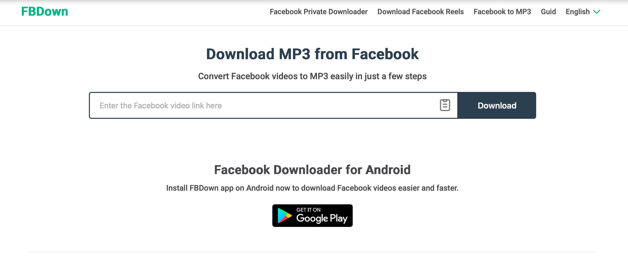 fdown.to facebook to mp3 converter