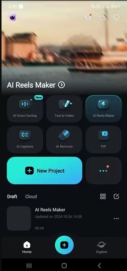 open filmora ai reels maker