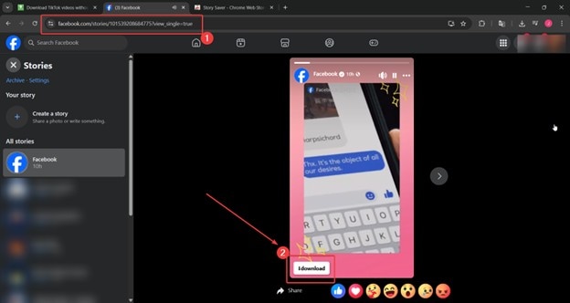 story saver download interface
