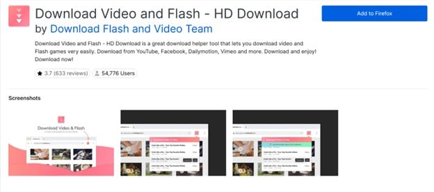 download video and flash mozilla page