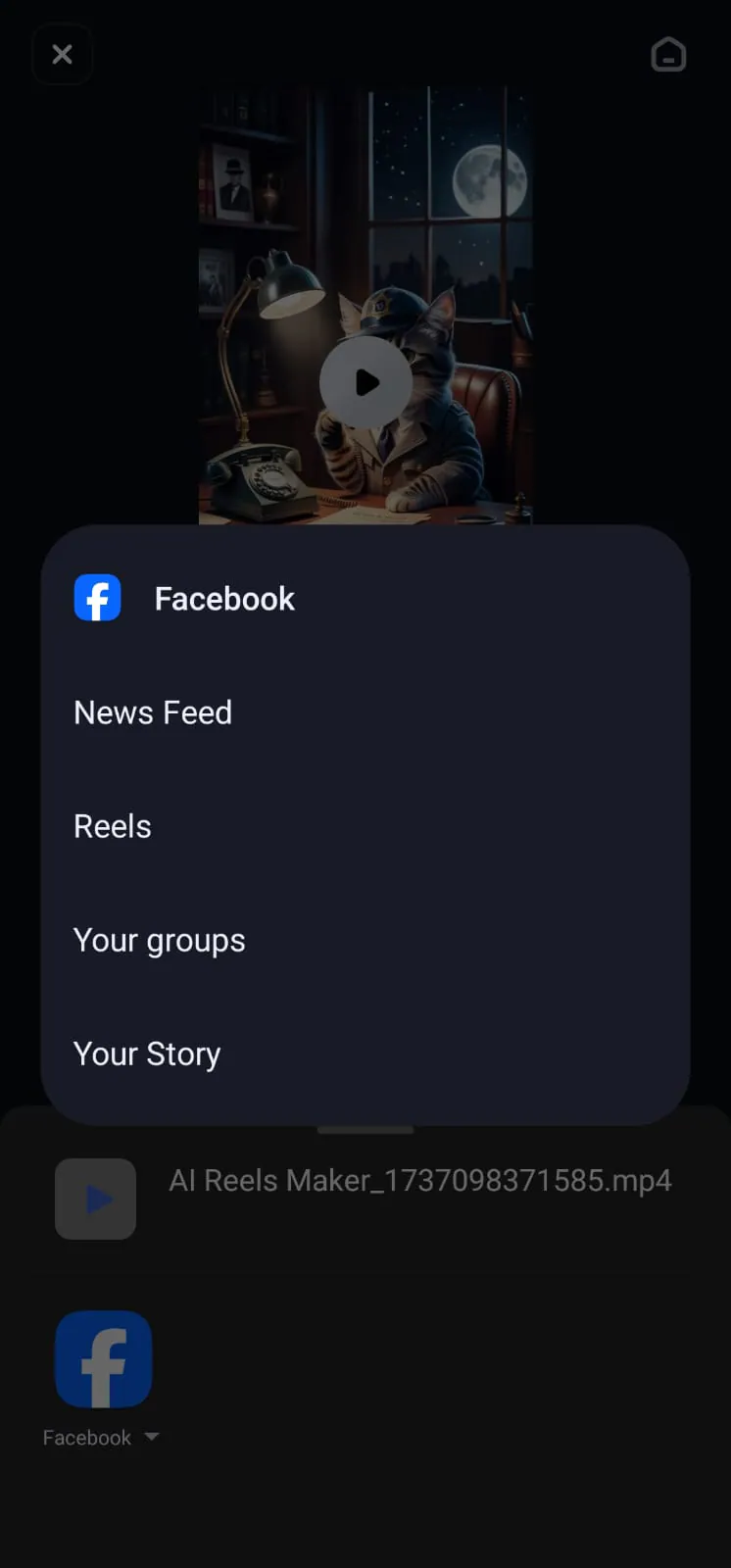 facebook video options