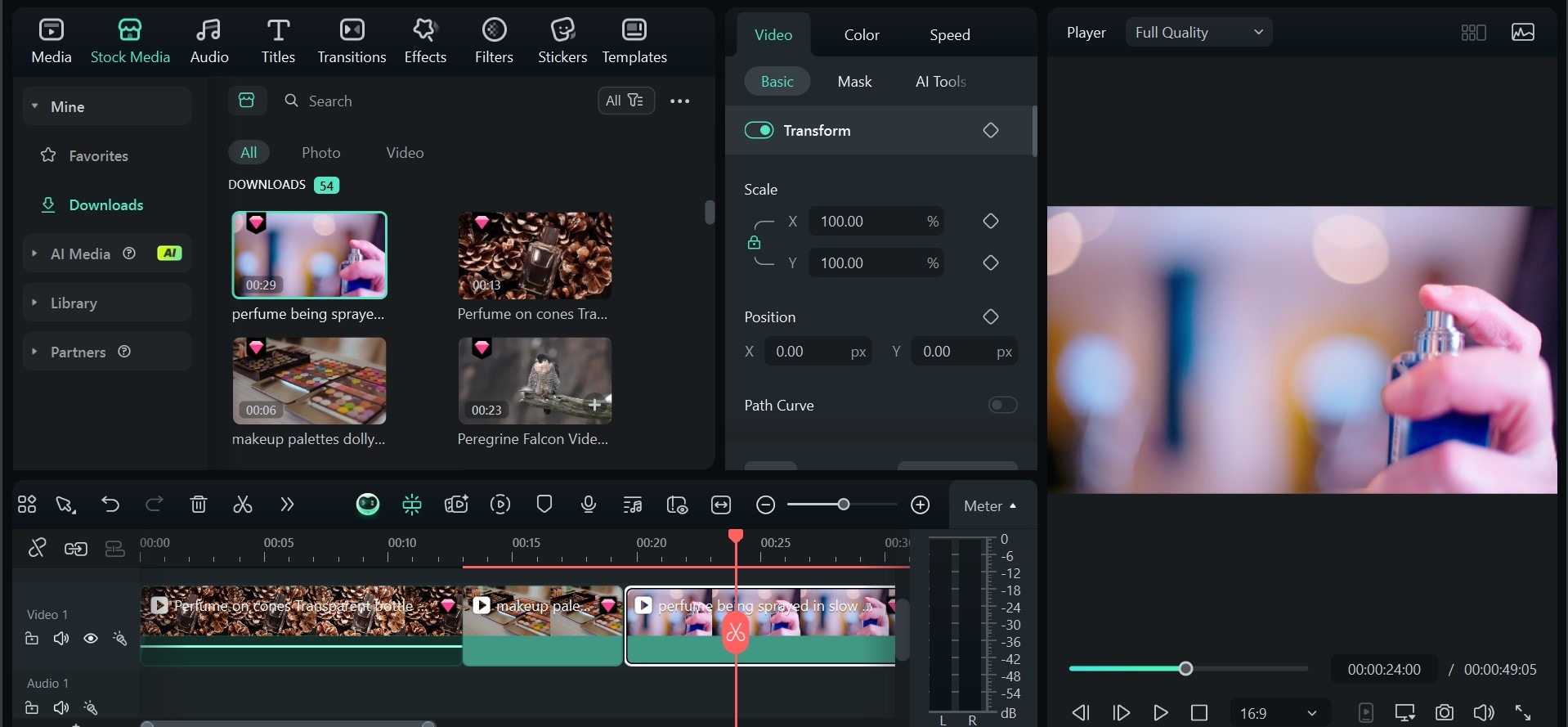 upload faceless clips to filmora