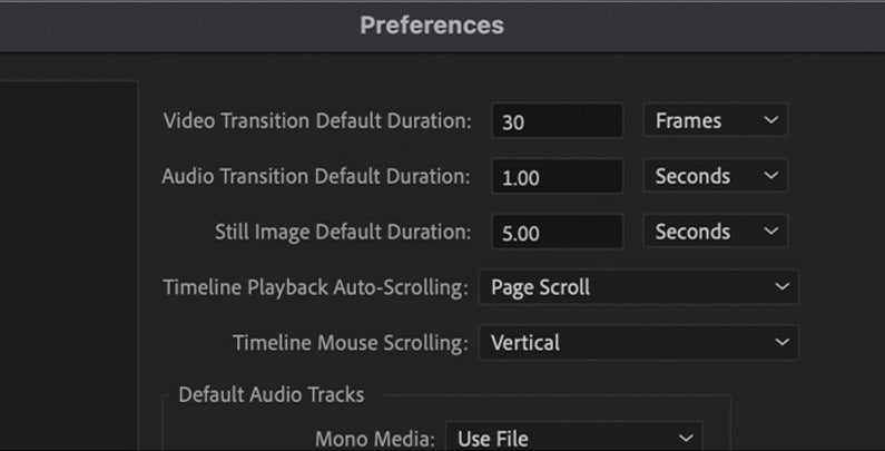set default duration