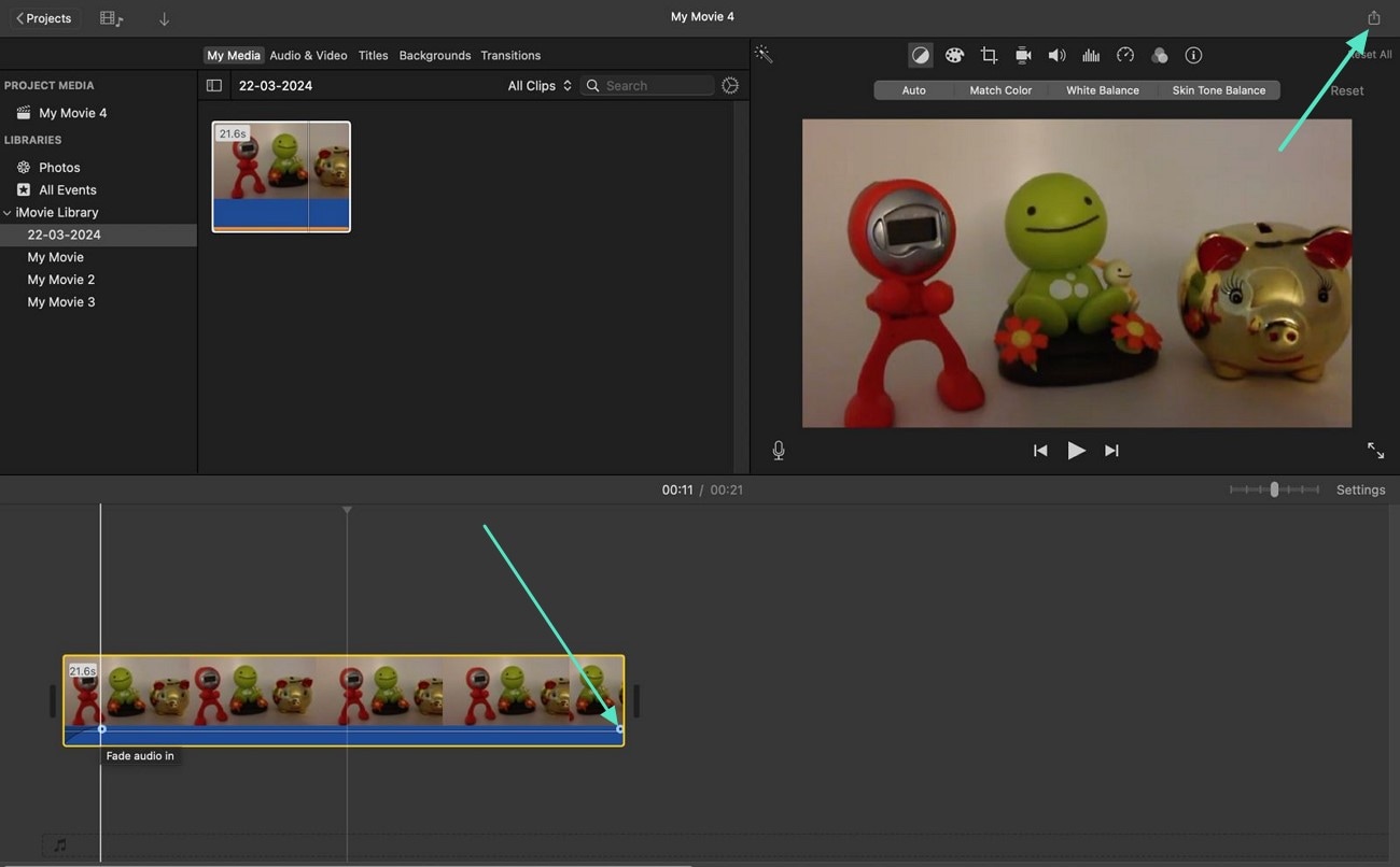 drag fade-out pointer and export