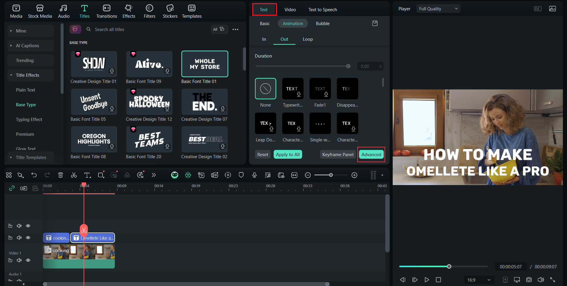 go to text edit panel