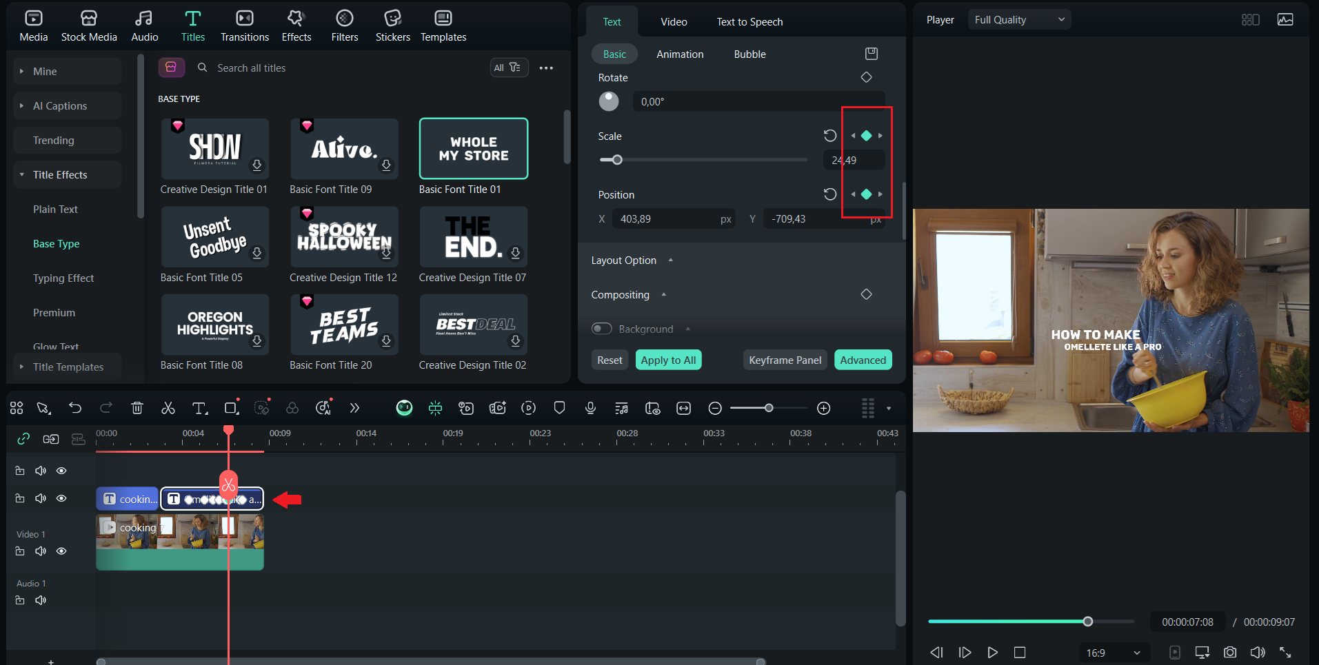 add another keyframe
