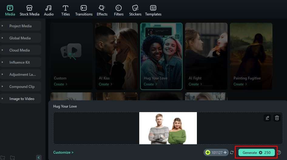 filmora image to video setup