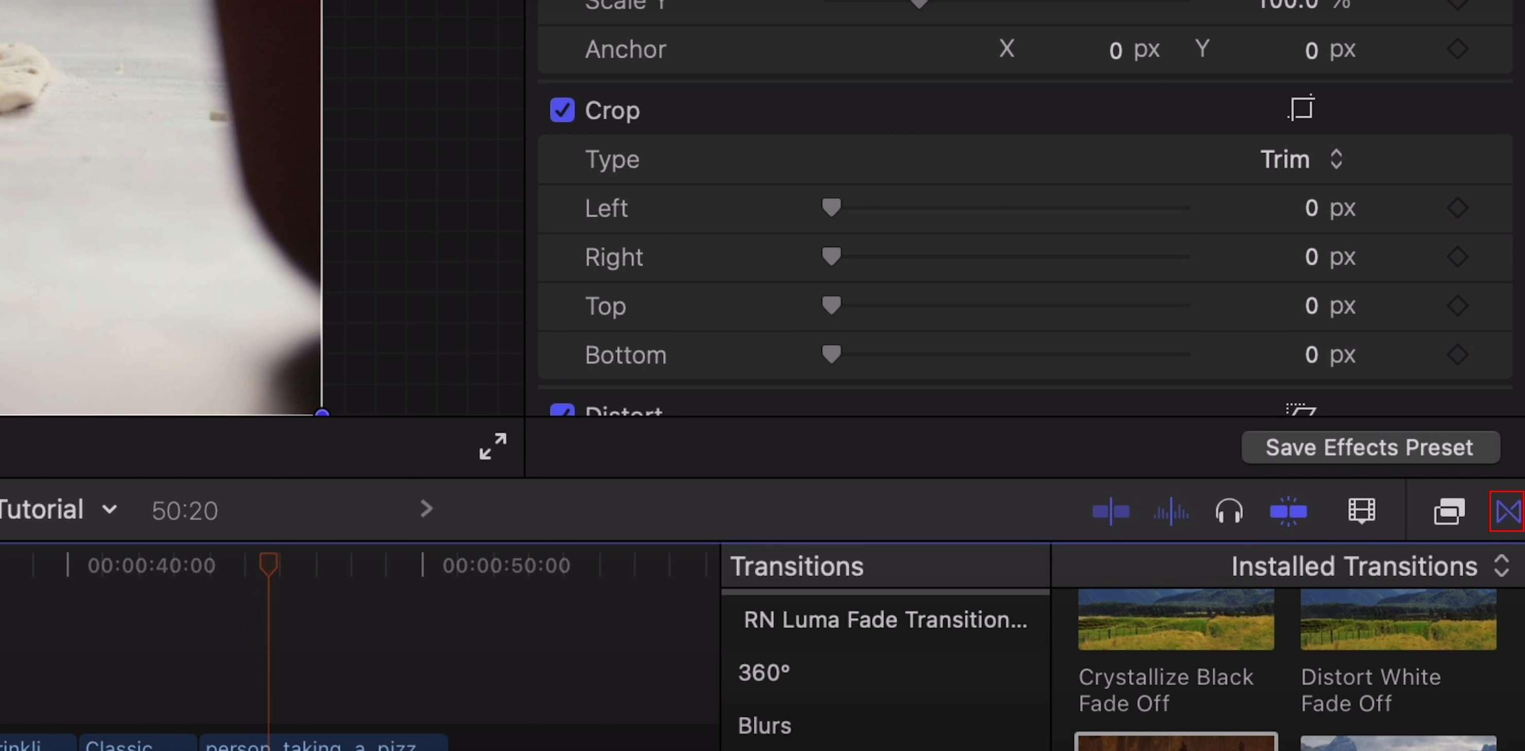 final cut pro open transitions