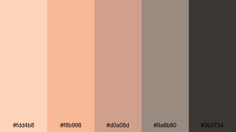 faded apricot film apricot color palette with hex codes