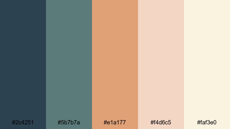 faded dock memories blue rust color palette with hex codes