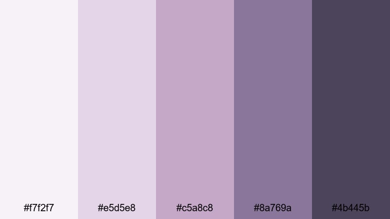 faded film lavender blue mauve color palette with hex codes