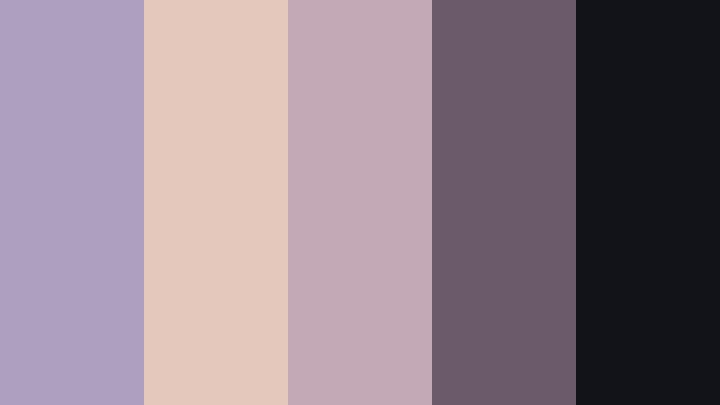 faded film romance ash lavender color palette with hex codes