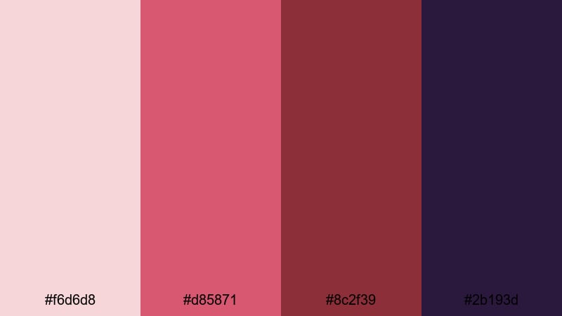 faded film rose rose red color palette with hex codes