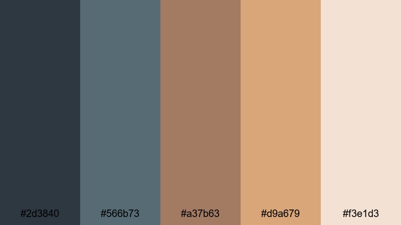 faded flannel dreams autumn color palette with hex codes