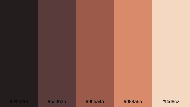 faded lava portrait volcano color palette with hex codes