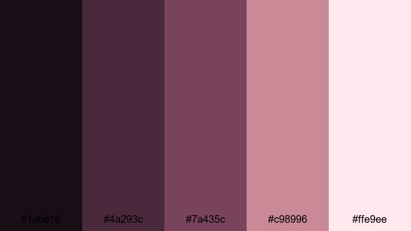 faded love letter black rose color palette with hex codes