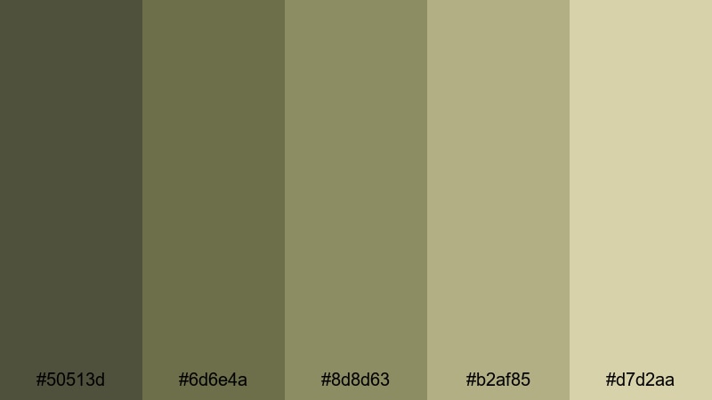 faded military canvas drab color palette with hex codes