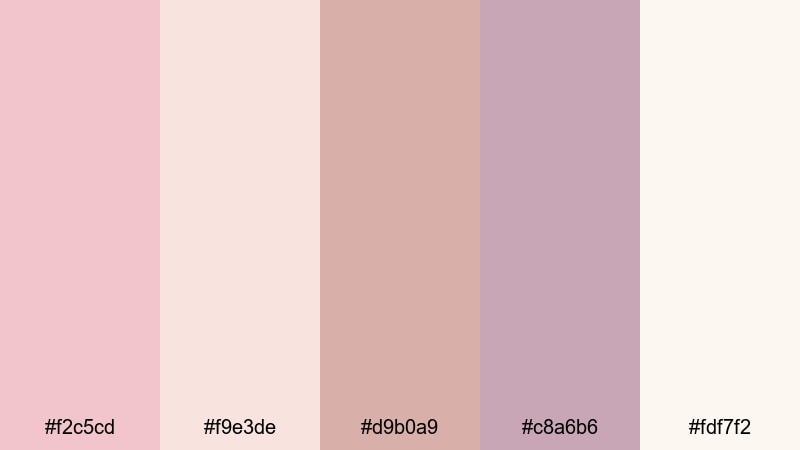 faded postcard blush pastel pink color palette with hex codes