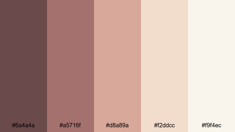 faded postcard love brown maroon color palette with hex codes