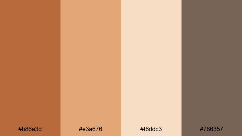 faded postcard rust rust orange color palette with hex codes