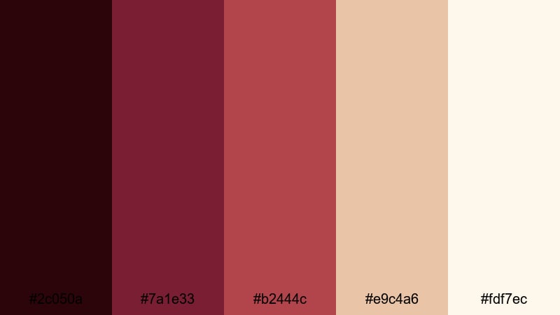 faded poster crimson dark red color palette with hex codes