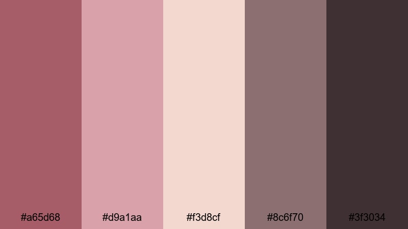 faded velvet ballroom old rose color palette with hex codes