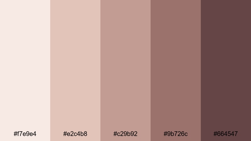 faded velvet rosette beige pink color palette with hex codes