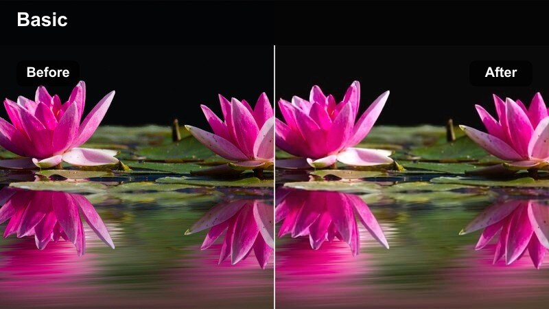 Warm kitchen scene with people serving and sharing a meal at the counter.
