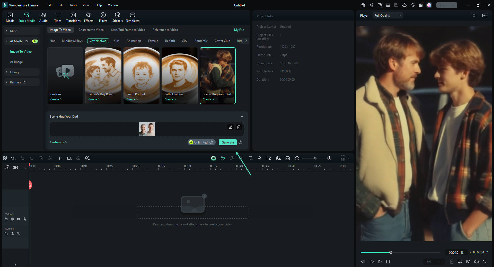 generate the ai hug scene