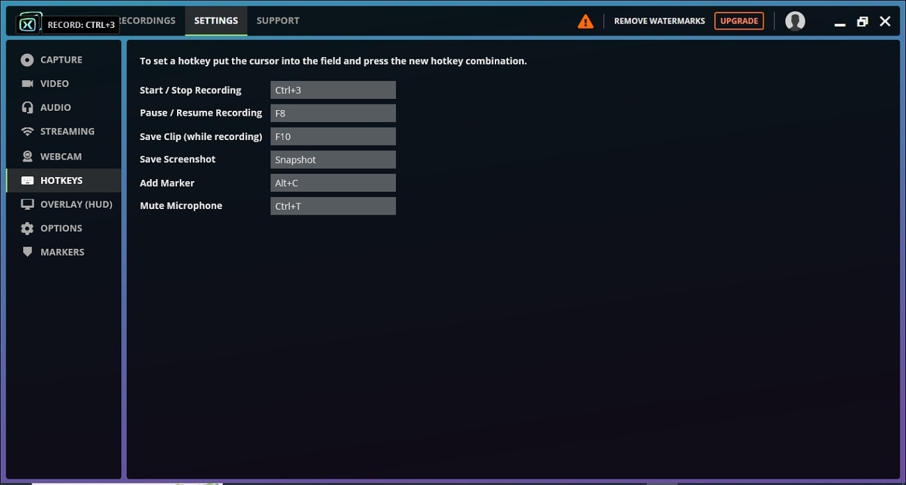 basic settings fbx recorder