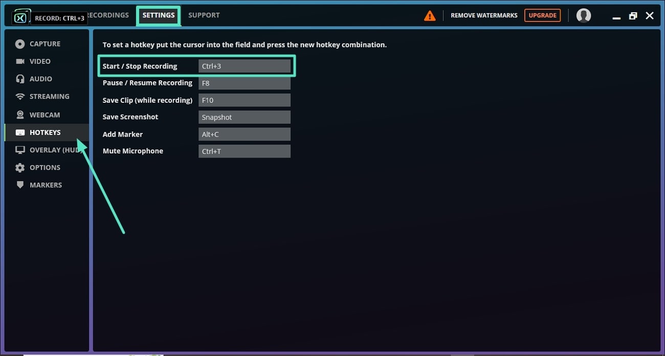 setting up hotkey fbx
