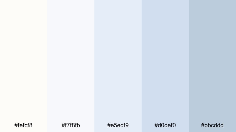 feather cloud daybreak light color palette with hex codes