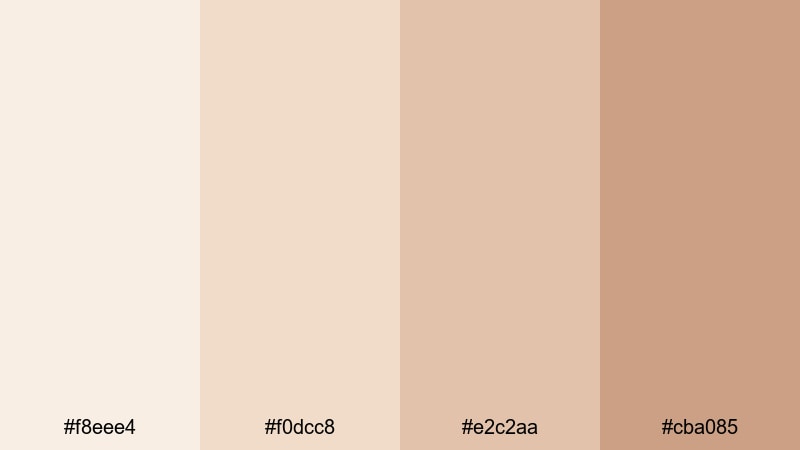 featherlight beige harmony skin color palette with hex codes
