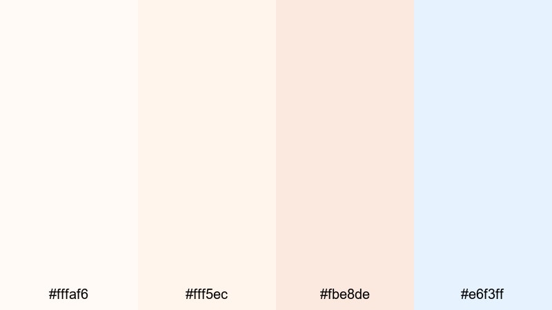 featherlight daybreak snow color palette with hex codes