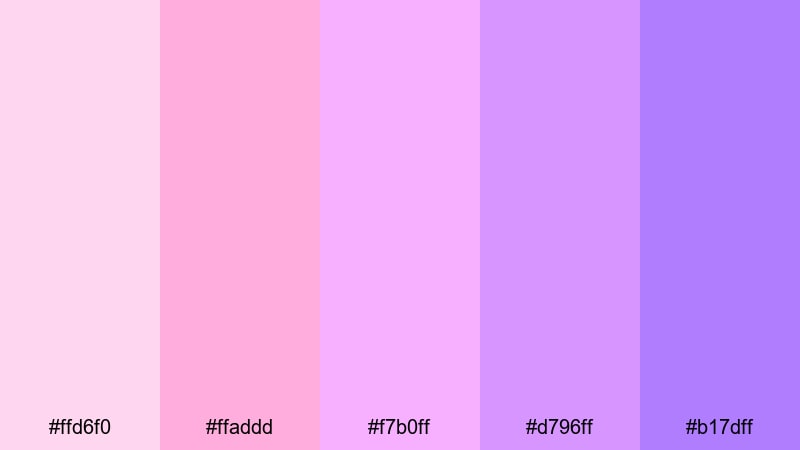 festival confetti haze pastel pink purple color palette with hex codes