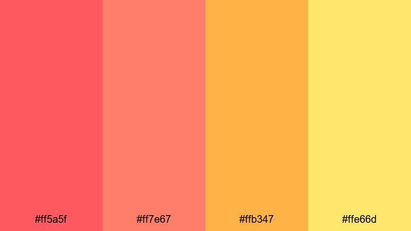 festival confetti heat orange pink color palette with hex codes