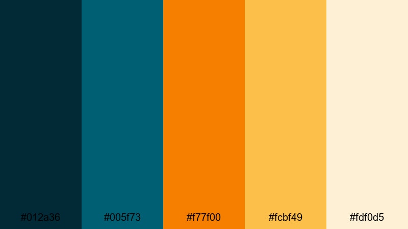 festival harbor glow dark blue green color palette with hex codes